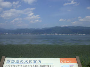 諏訪湖畔の風景
