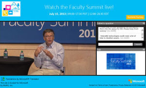 Bill Gates in Microsoft Virtual Faculty Summit 2013